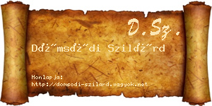 Dömsödi Szilárd névjegykártya