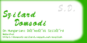 szilard domsodi business card